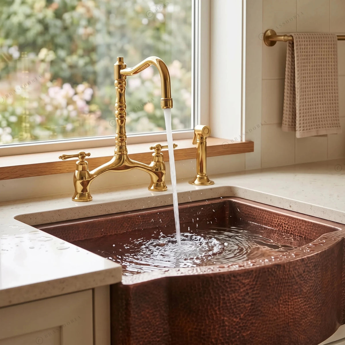Single Basin Patina Copper Farmhouse Sink – Grande - BRASSDORIA