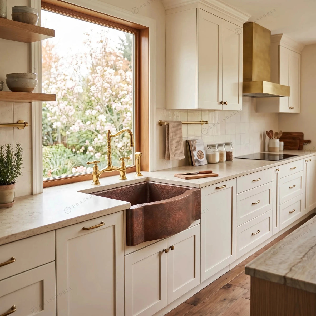 Single Basin Patina Copper Farmhouse Sink – Grande - BRASSDORIA