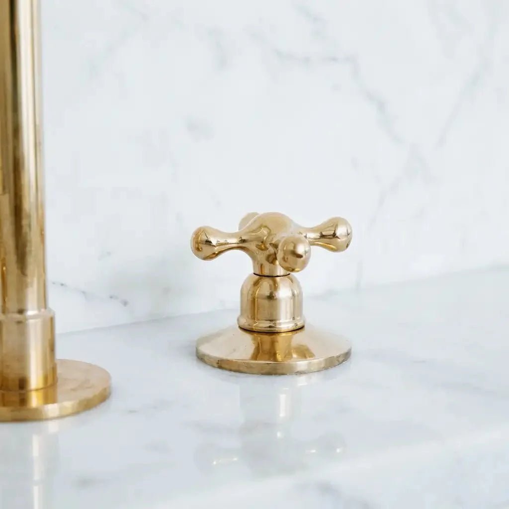 Snake Style Widespread 3 Holes Solid Unlacquered Brass Faucet - BRASSDORIA