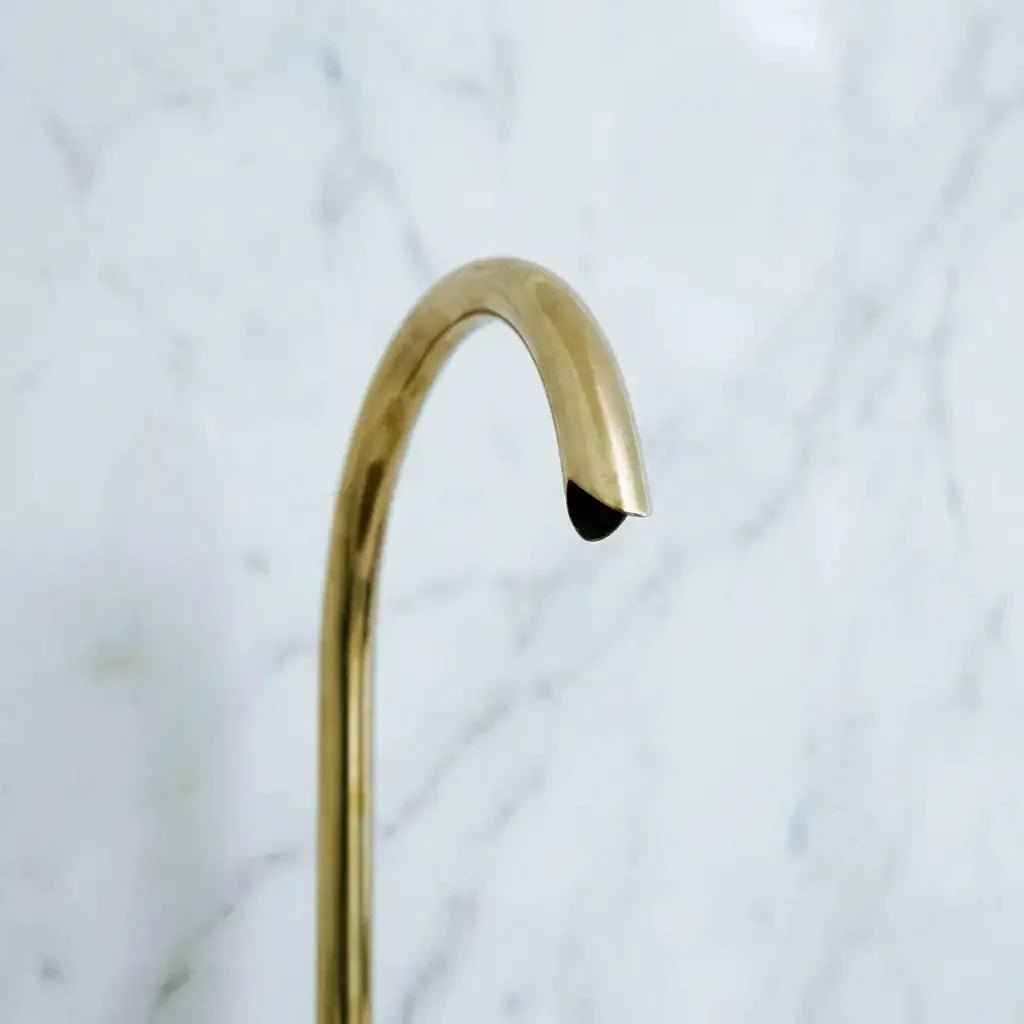 Snake Style Widespread 3 Holes Solid Unlacquered Brass Faucet - BRASSDORIA