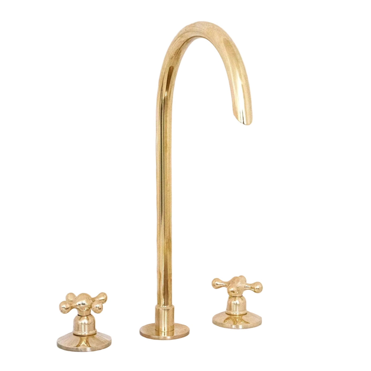 Snake Style Widespread 3 Holes Solid Unlacquered Brass Faucet - BRASSDORIA