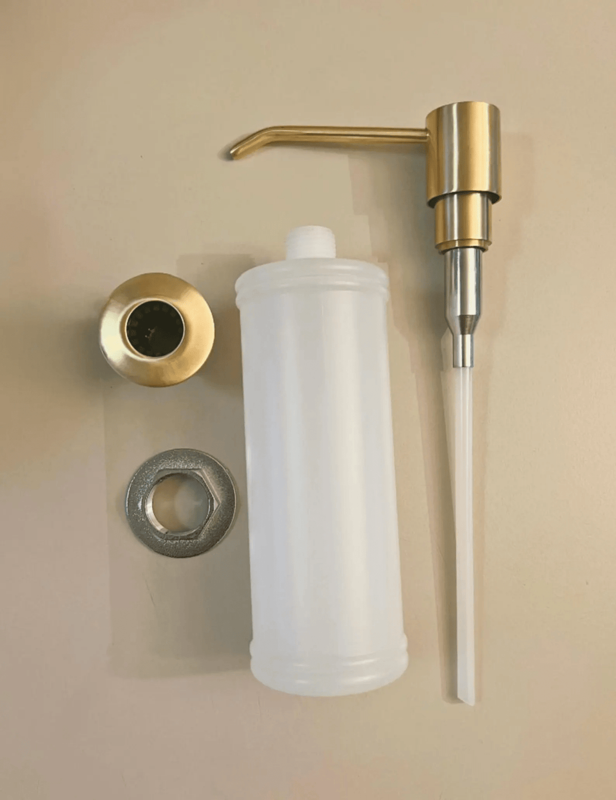 Soap Dispenser Set, Unlacquered Brass Soap Dispenser, Solid Brass Dish Soap Dispenser - BRASSDORIA