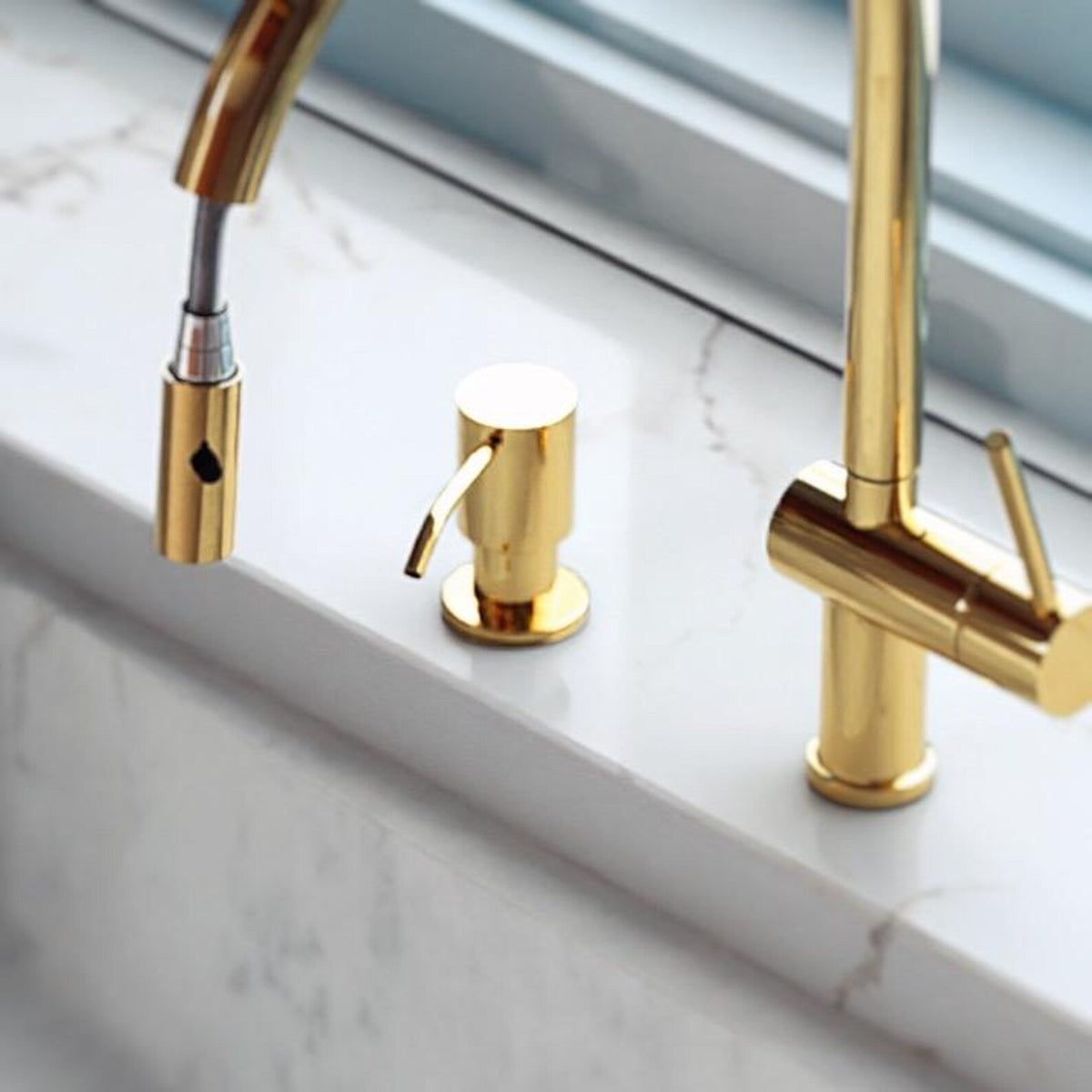 Soap Dispenser Set, Unlacquered Brass Soap Dispenser, Solid Brass Dish Soap Dispenser - BRASSDORIA