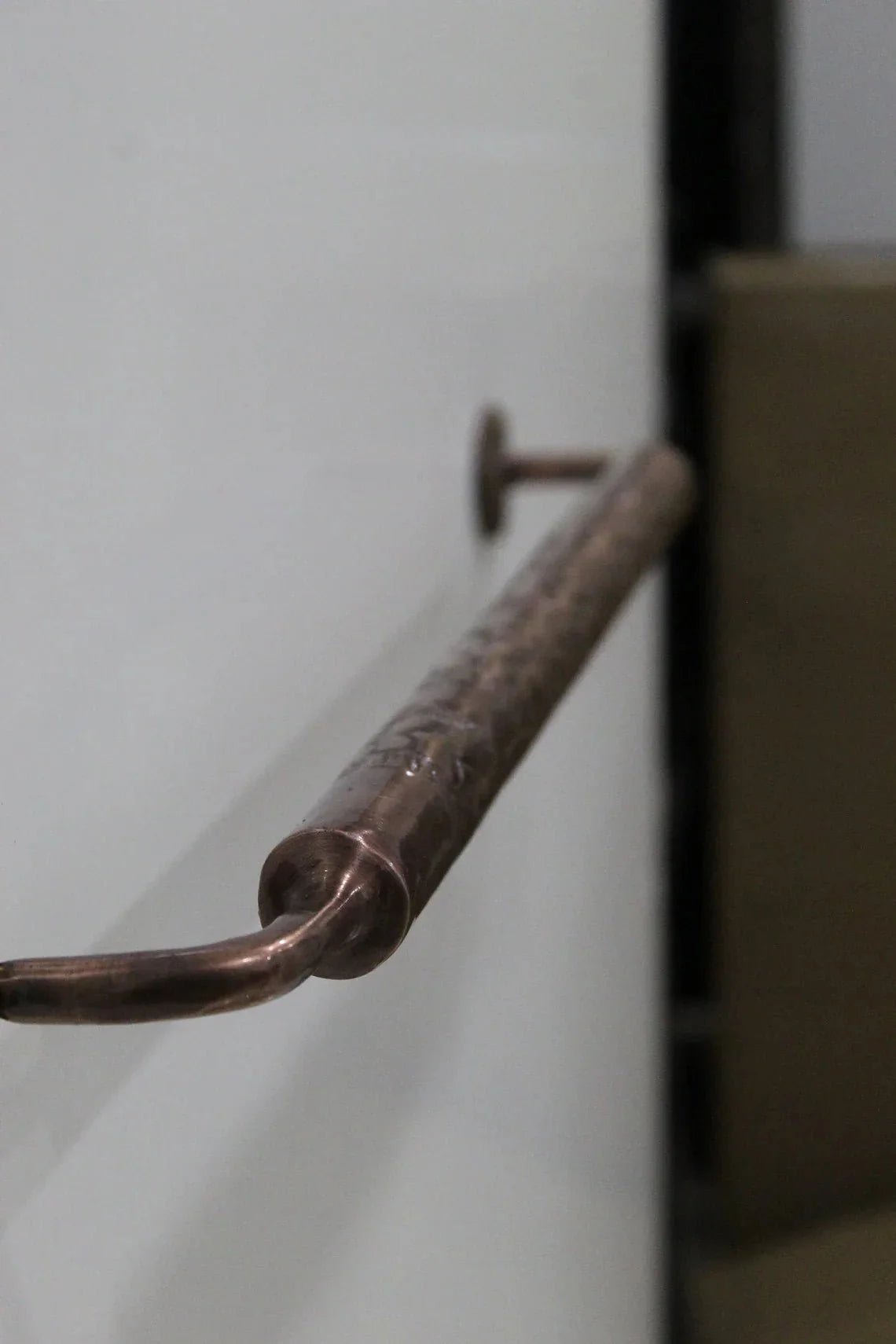 Solid Aged Copper Bathroom Towel Bar - BRASSDORIA