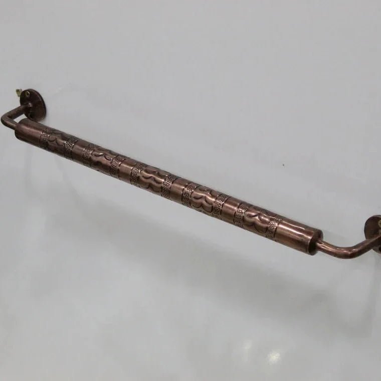 Solid Aged Copper Bathroom Towel Bar - BRASSDORIA