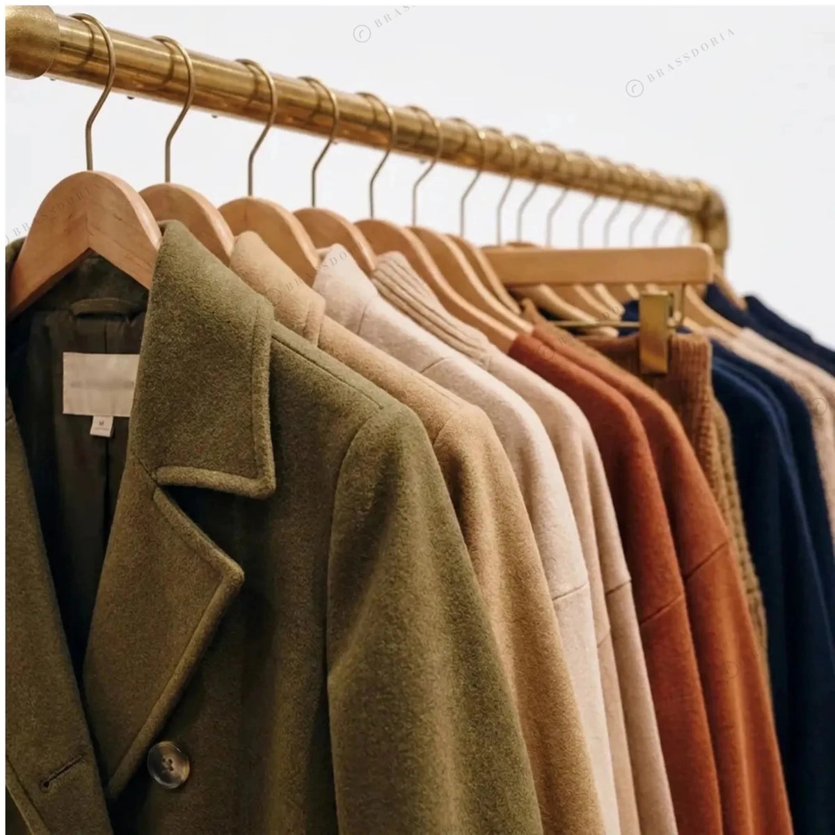 Solid Brass Clothing Rack – Freestanding Pipe Garment Rack in 7 Finishes - BRASSDORIA