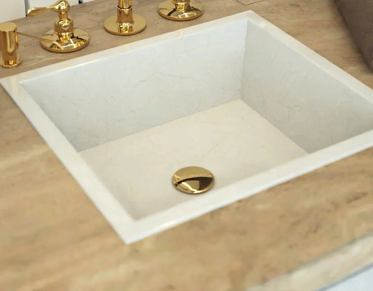 Solid Brass Drain, Push Up Button - BRASSDORIA