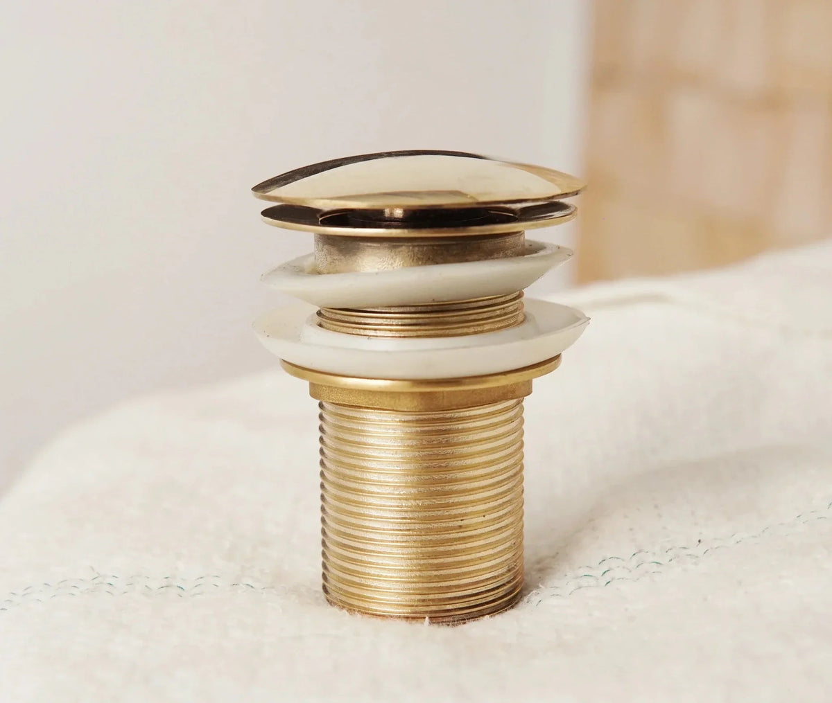 Solid Brass Drain, Push Up Button - BRASSDORIA
