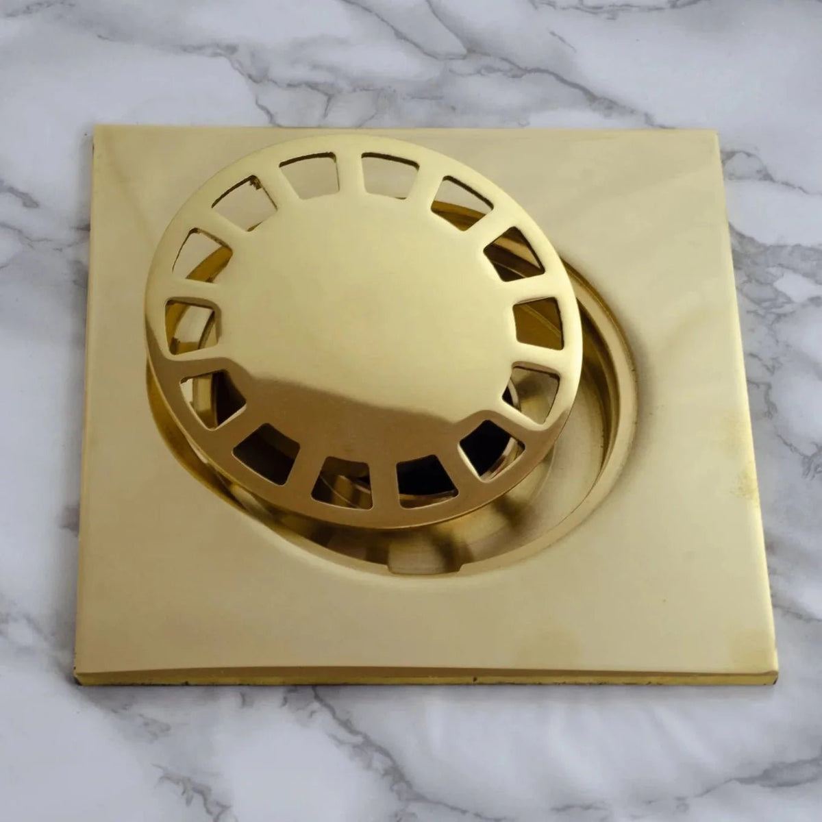 Solid Brass Floor Drain, Unlacquered Square Shower Drain - BRASSDORIA