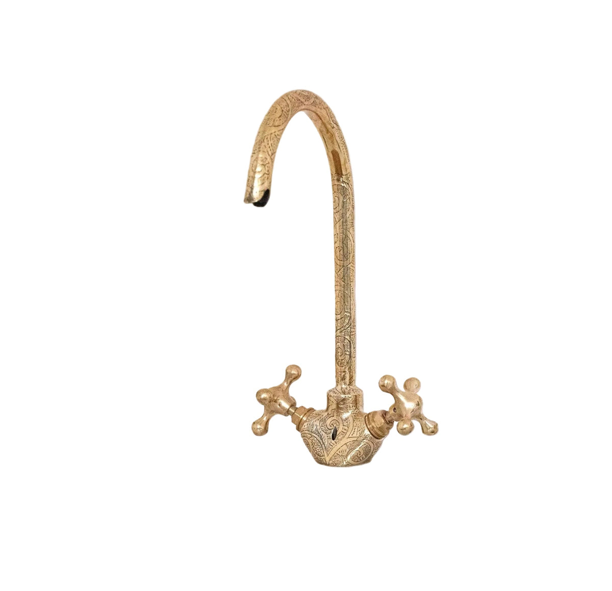 Solid Brass Gooseneck Faucet for Bathroom - BRASSDORIA