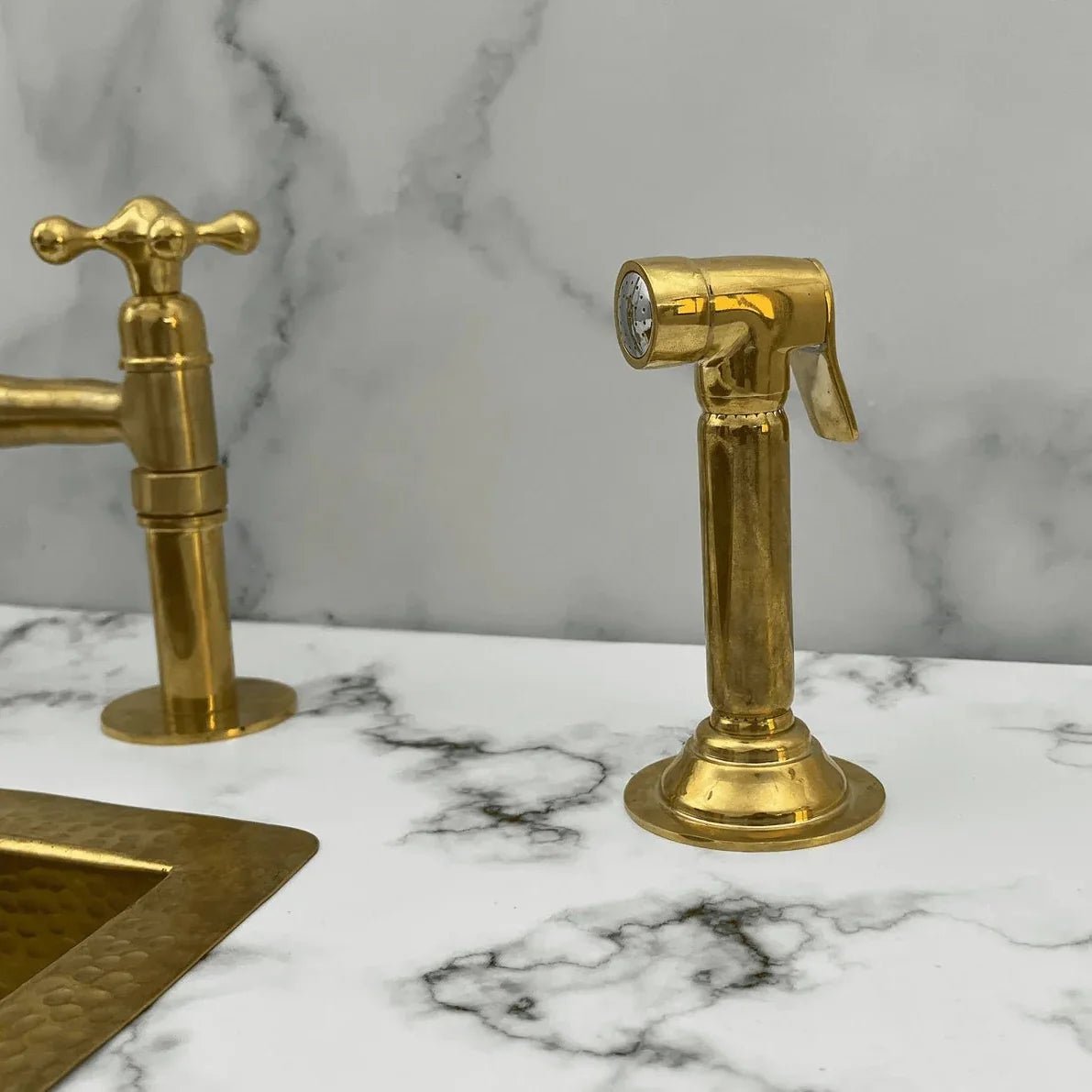 Solid Brass Kitchen Hand Sprayer, Side Sprayer - BRASSDORIA