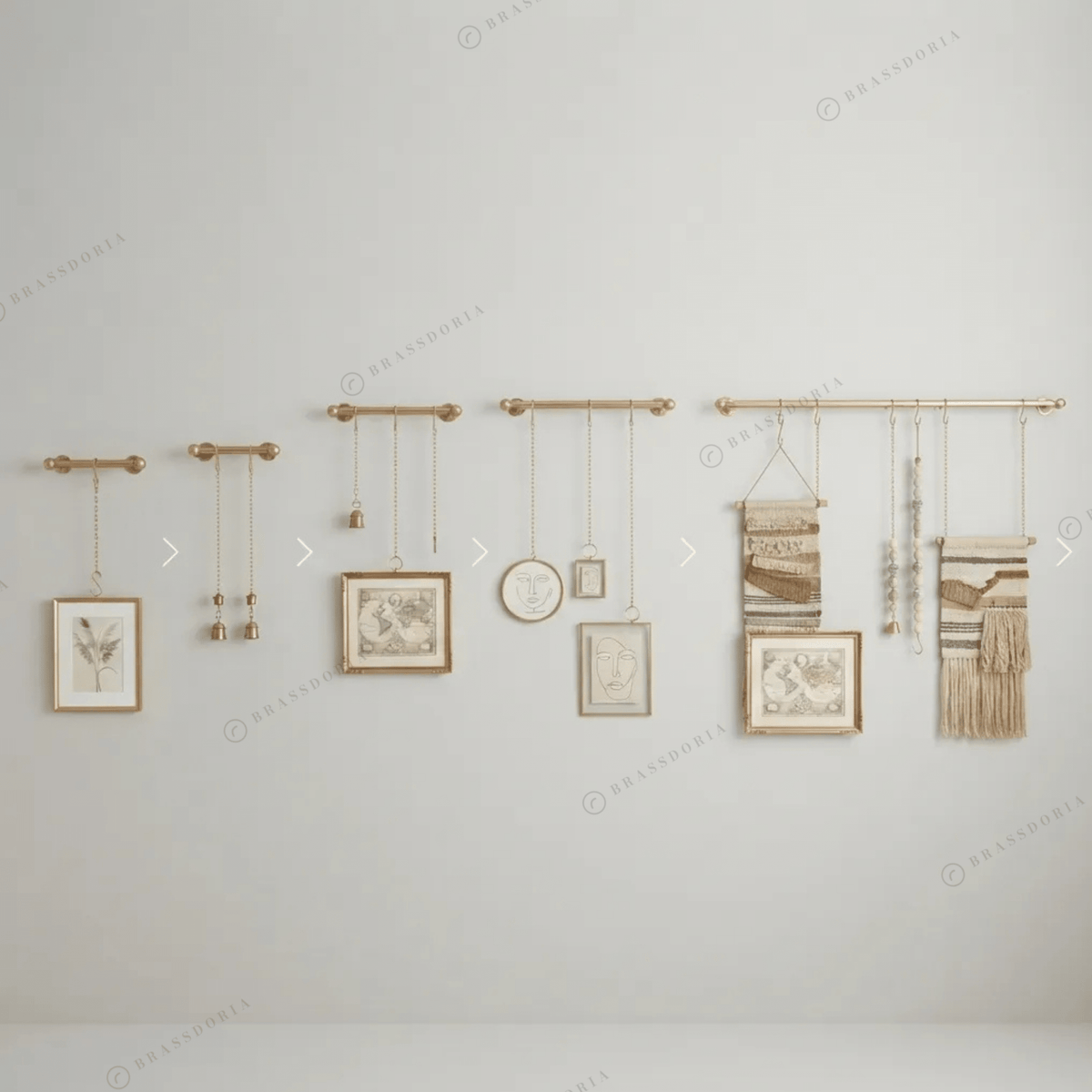 Solid Brass Picture Rail System – Gallery Wall Hanging Kit - BRASSDORIA
