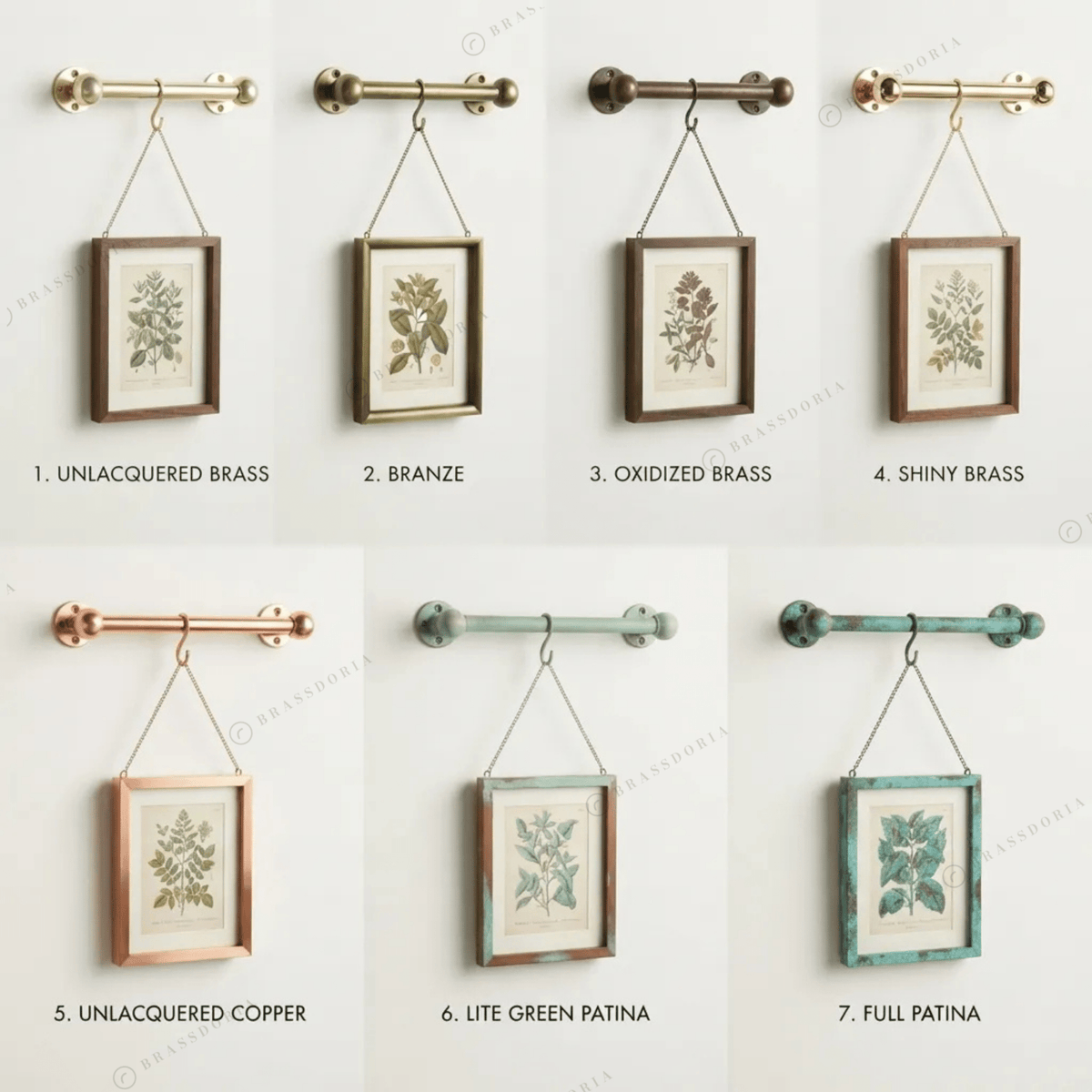 Solid Brass Picture Rail System – Gallery Wall Hanging Kit - BRASSDORIA