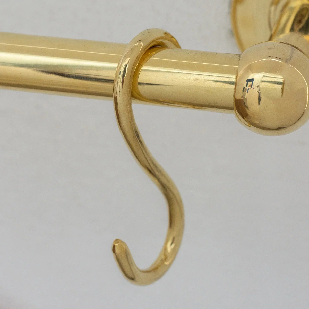 Solid Brass Pot Rail With Hooks, Unlacquered Brass Kitchen Pot Rack, Pot Hangers - BRASSDORIA