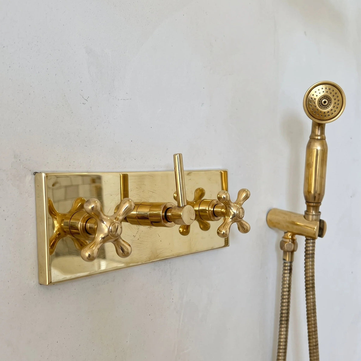 Solid Brass Rainfall Shower System with Handheld - BRASSDORIA