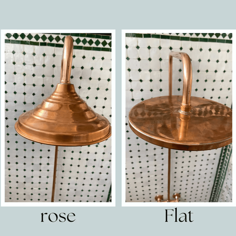 Solid Copper Shower System | Wall Mounted Exposed Rainfall Shower - BRASSDORIA
