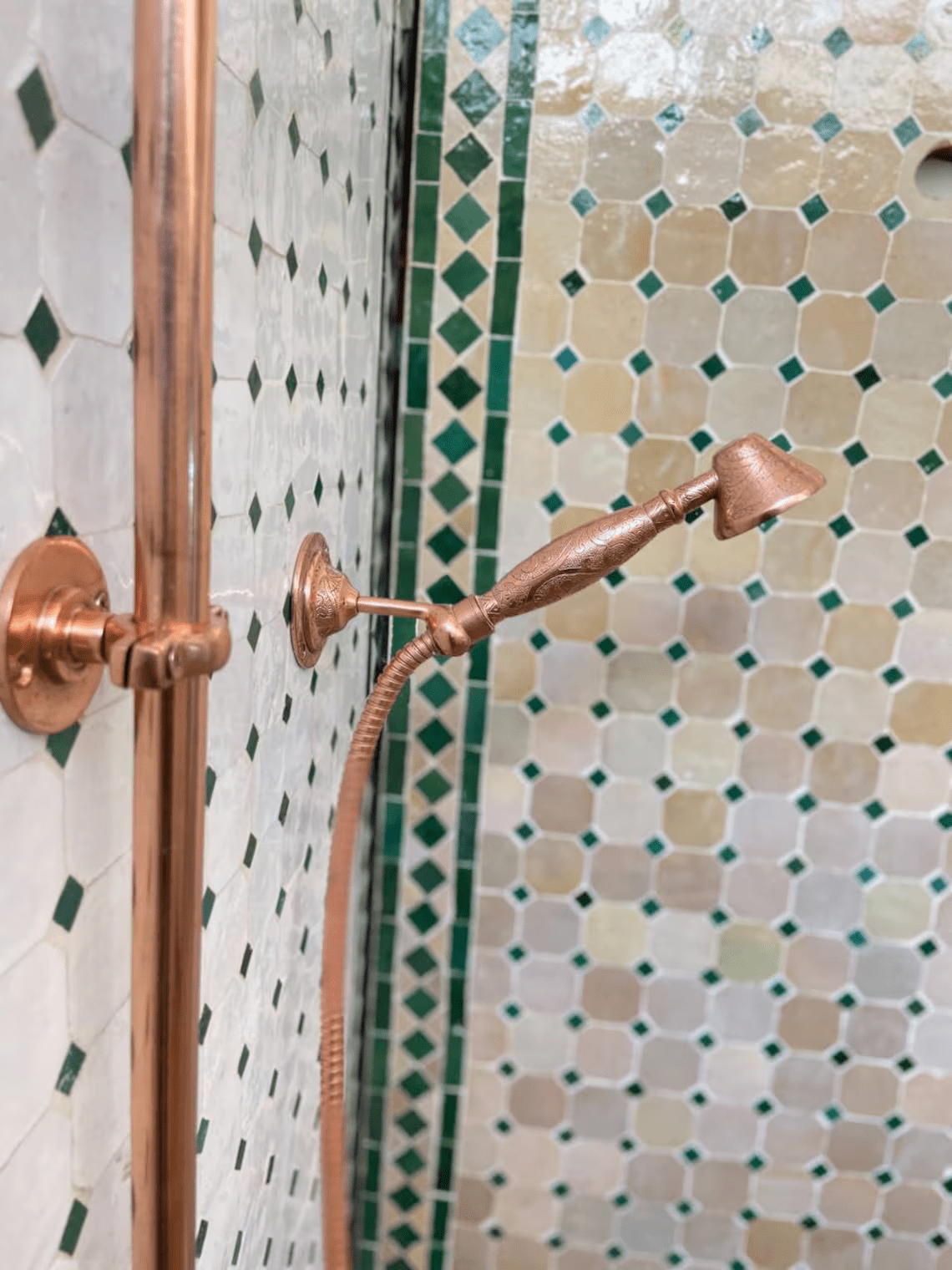 Solid Copper Shower System | Wall Mounted Exposed Rainfall Shower - BRASSDORIA