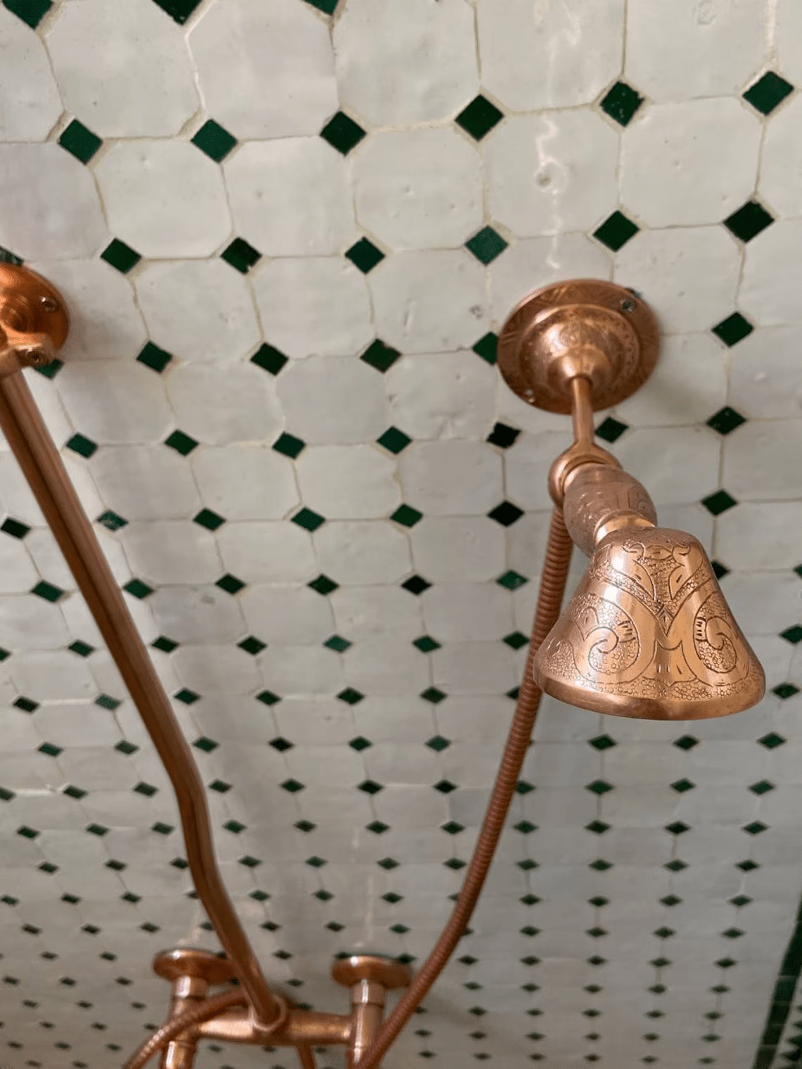 Solid Copper Shower System | Wall Mounted Exposed Rainfall Shower - BRASSDORIA