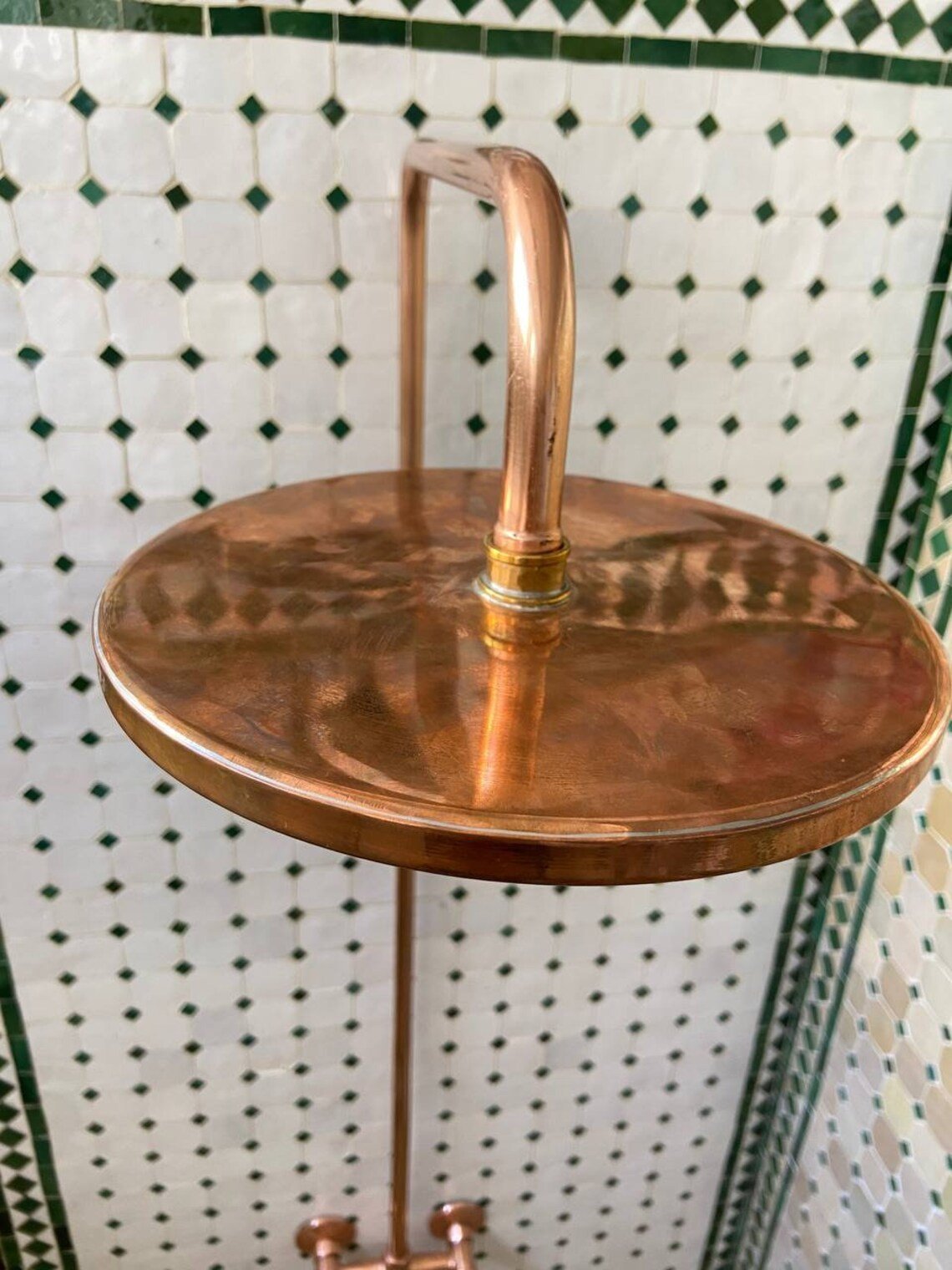 Solid Copper Shower System | Wall Mounted Exposed Rainfall Shower - BRASSDORIA