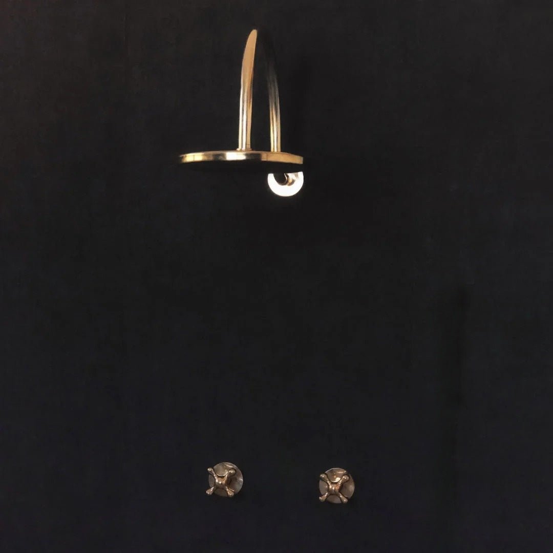 Solid Unalcquered Brass Concealed Shower – Rainfall Curved Head Shower - BRASSDORIA