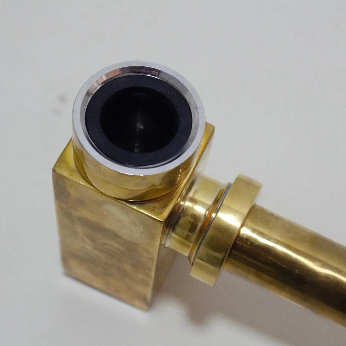 Solid Unlacquered Brass P-trap and Sink Stopper, Push Up Button, Pop Up Drain, Brass Water Trap - BRASSDORIA