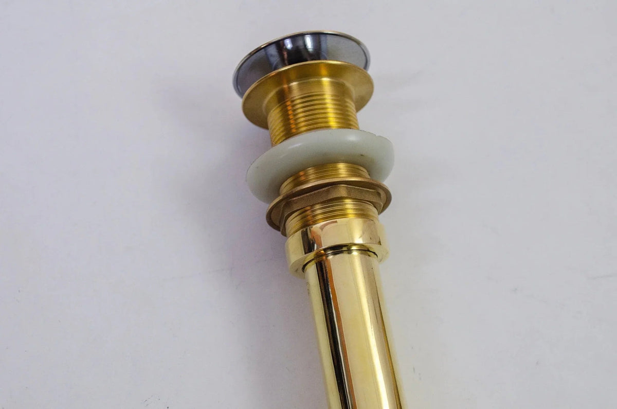 Solid Unlacquered Brass P-trap and Sink Stopper, Push Up Button, Pop Up Drain, Brass Water Trap - BRASSDORIA