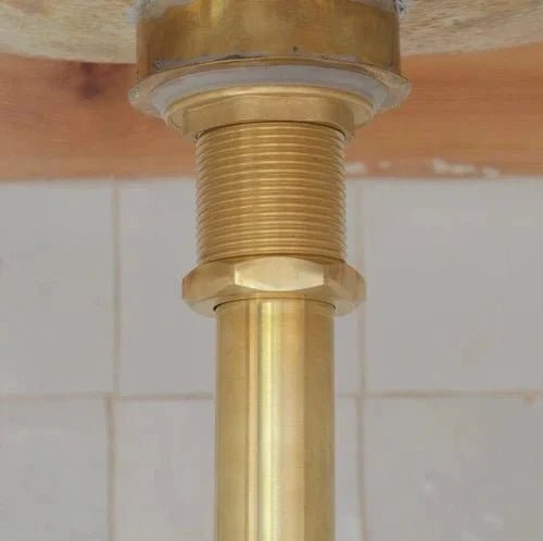 Solid Unlacquered Brass S-trap and Sink Stopper, Push Up Button, Pop Up Drain, Brass Water Trap - BRASSDORIA