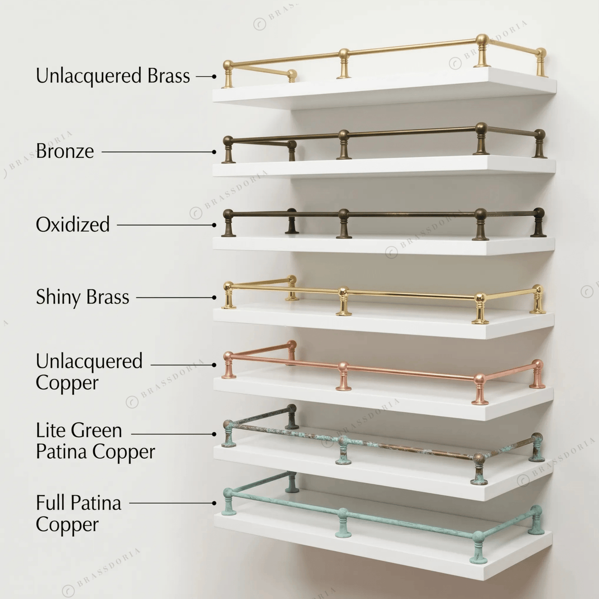 Solid Unlacquered Brass Shelf Rail – Classic Kitchen Gallery Railing - BRASSDORIA