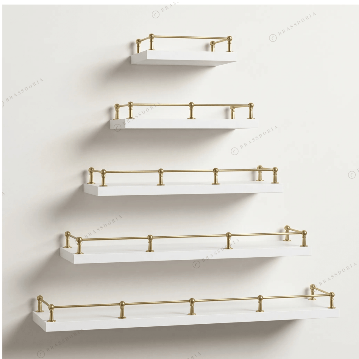 Solid Unlacquered Brass Shelf Rail – Classic Kitchen Gallery Railing - BRASSDORIA