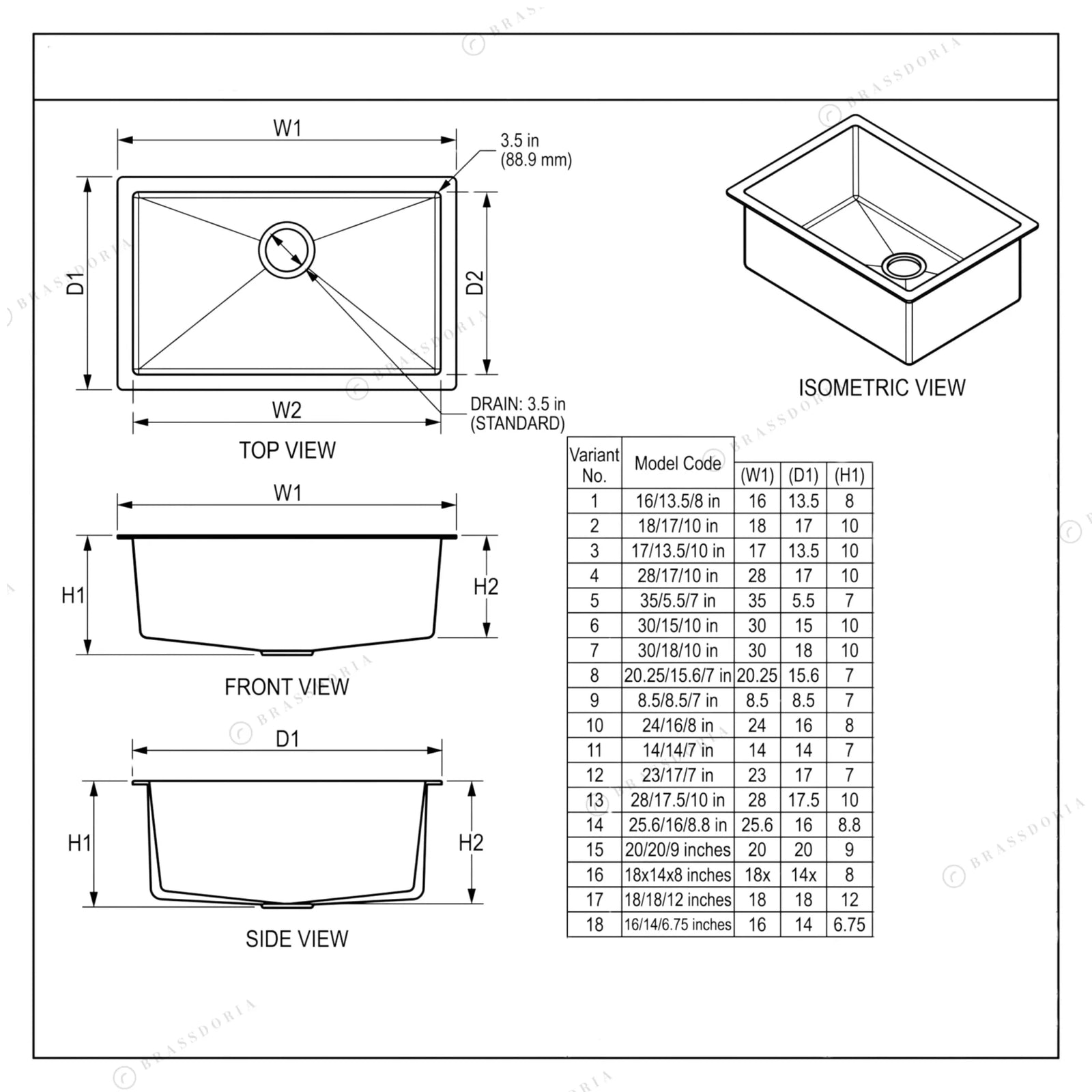 Solid Unlacquered Brass Undermount Sink – Kitchen Bar & Island Basin - BRASSDORIA