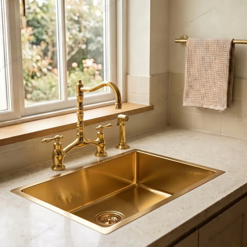 Solid Unlacquered Brass Undermount Sink – Kitchen Bar & Island Basin - BRASSDORIA