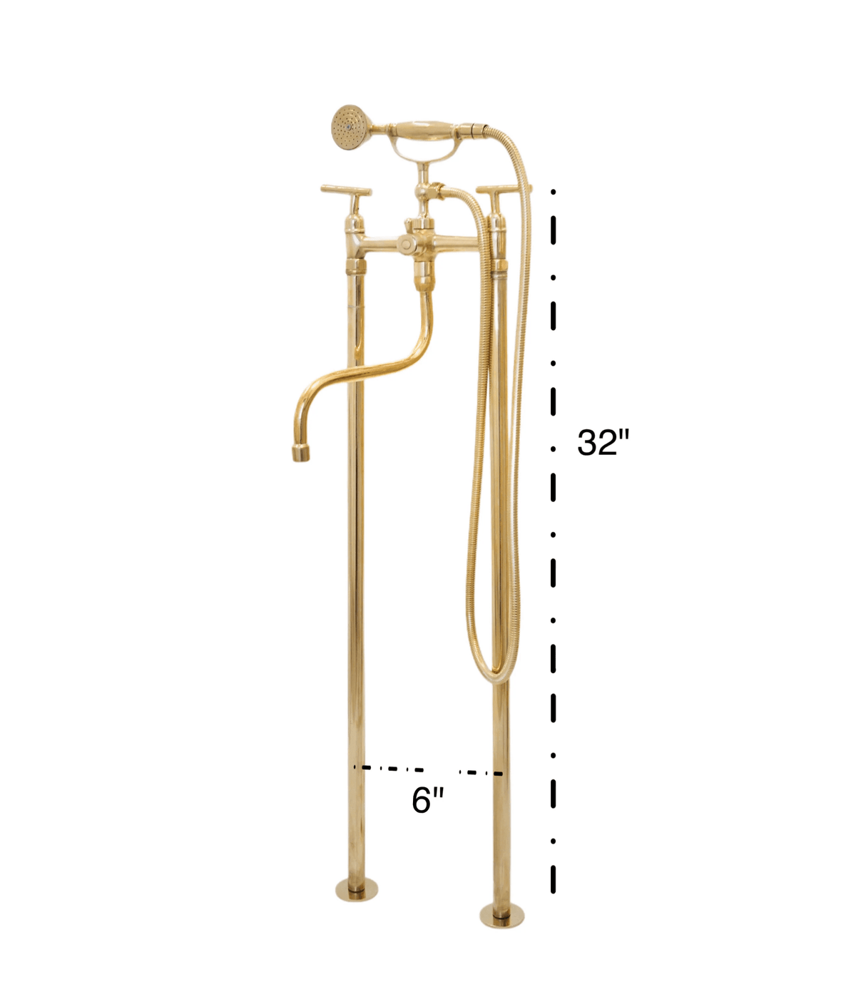 The Classic English Style Telephone Tub Filler, Brass Freestanding Filler - BRASSDORIA