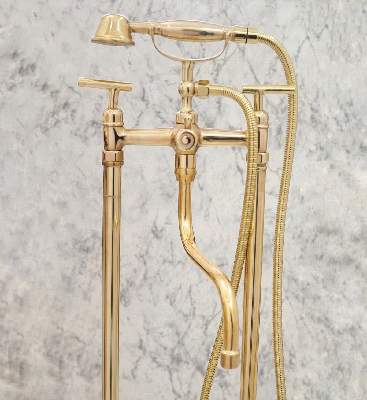 The Classic English Style Telephone Tub Filler, Brass Freestanding Filler - BRASSDORIA