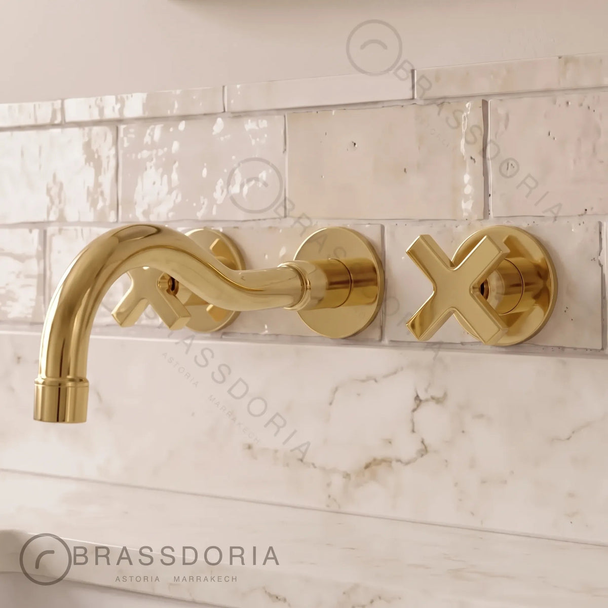 Tub Filler Faucet - Wall Mount Tub Filler - BRASSDORIA
