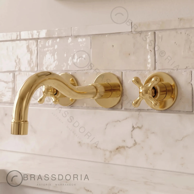 Tub Filler Faucet - Wall Mount Tub Filler - BRASSDORIA