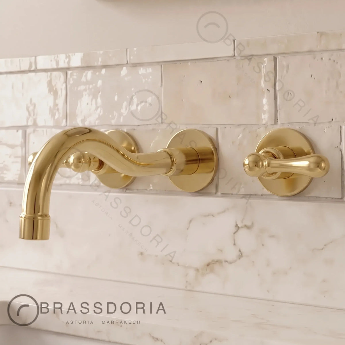Tub Filler Faucet - Wall Mount Tub Filler - BRASSDORIA