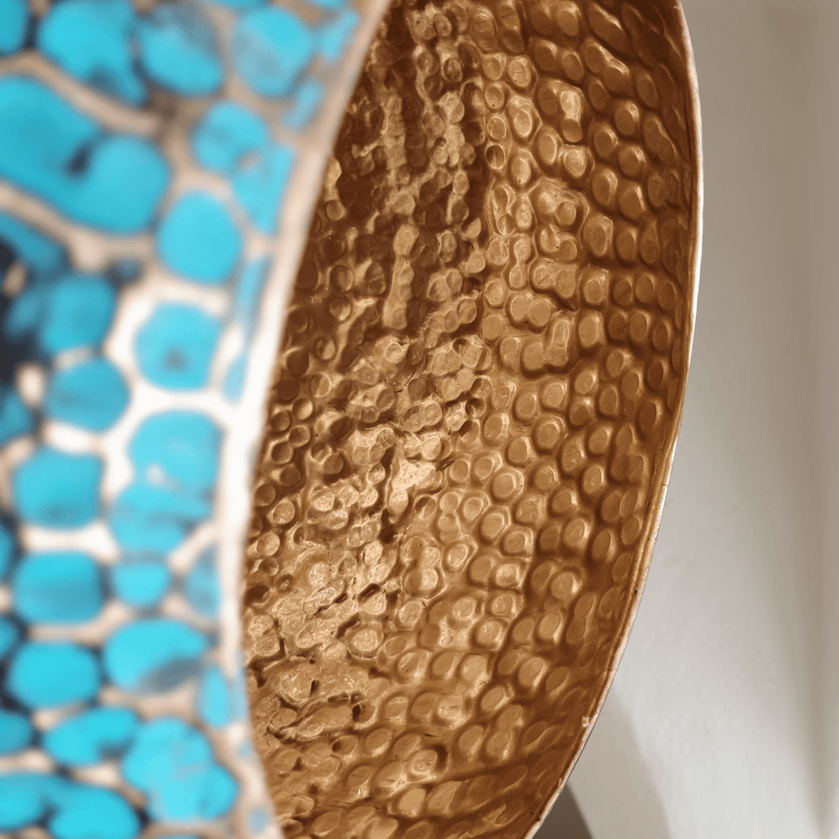 Turquoise Patina Brass Pendant – Dome Ceiling Light for Rustic Interiors - BRASSDORIA