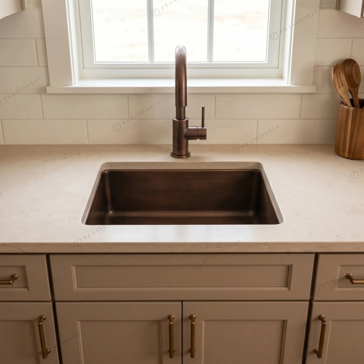 Undermount Aged Copper Kitchen Bar Sink – Various Sizes - BRASSDORIA