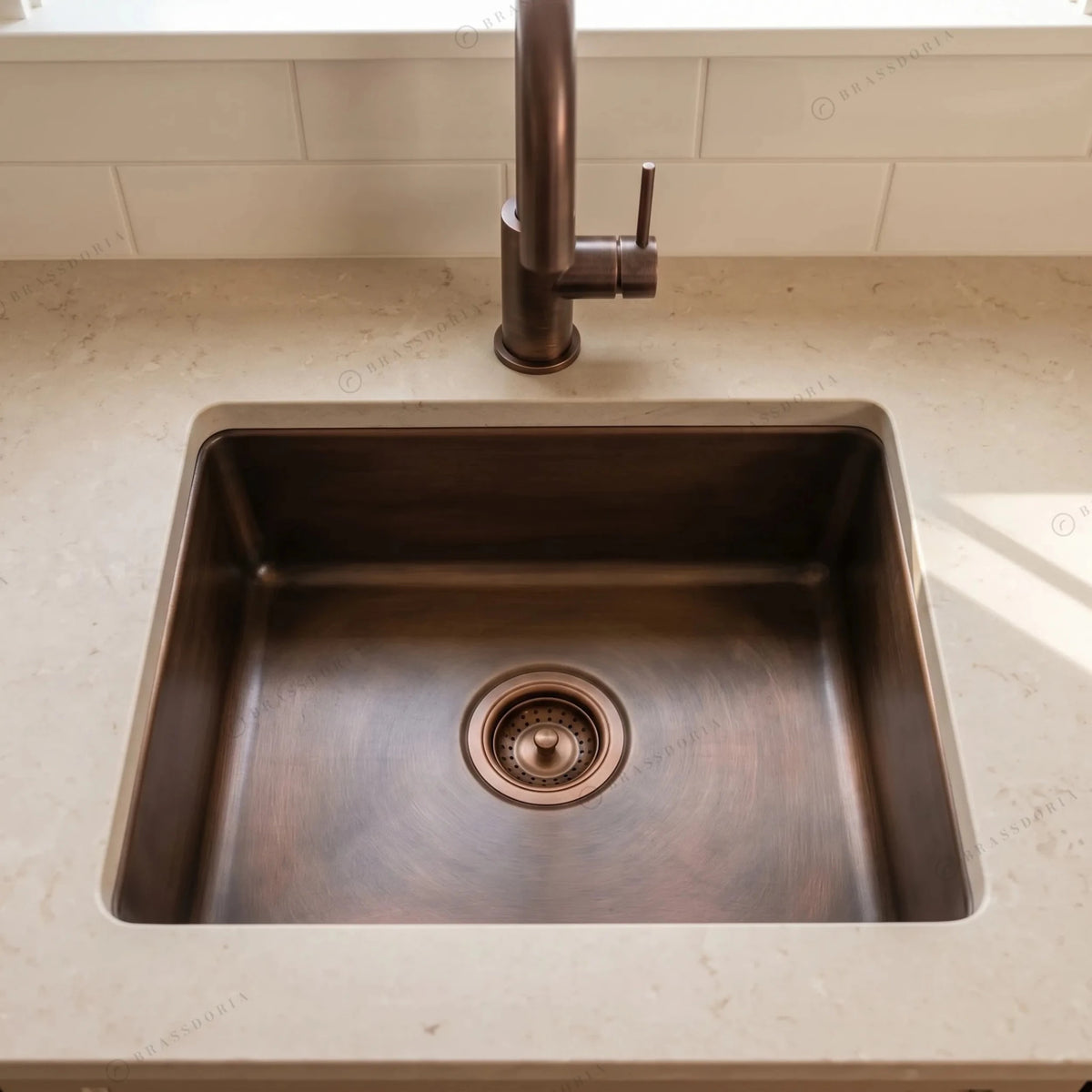 Undermount Aged Copper Kitchen Bar Sink – Various Sizes - BRASSDORIA