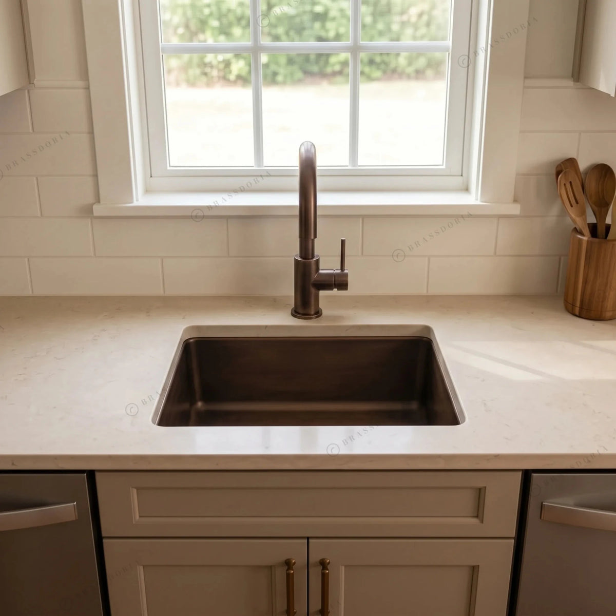 Undermount Aged Copper Kitchen Bar Sink – Various Sizes - BRASSDORIA