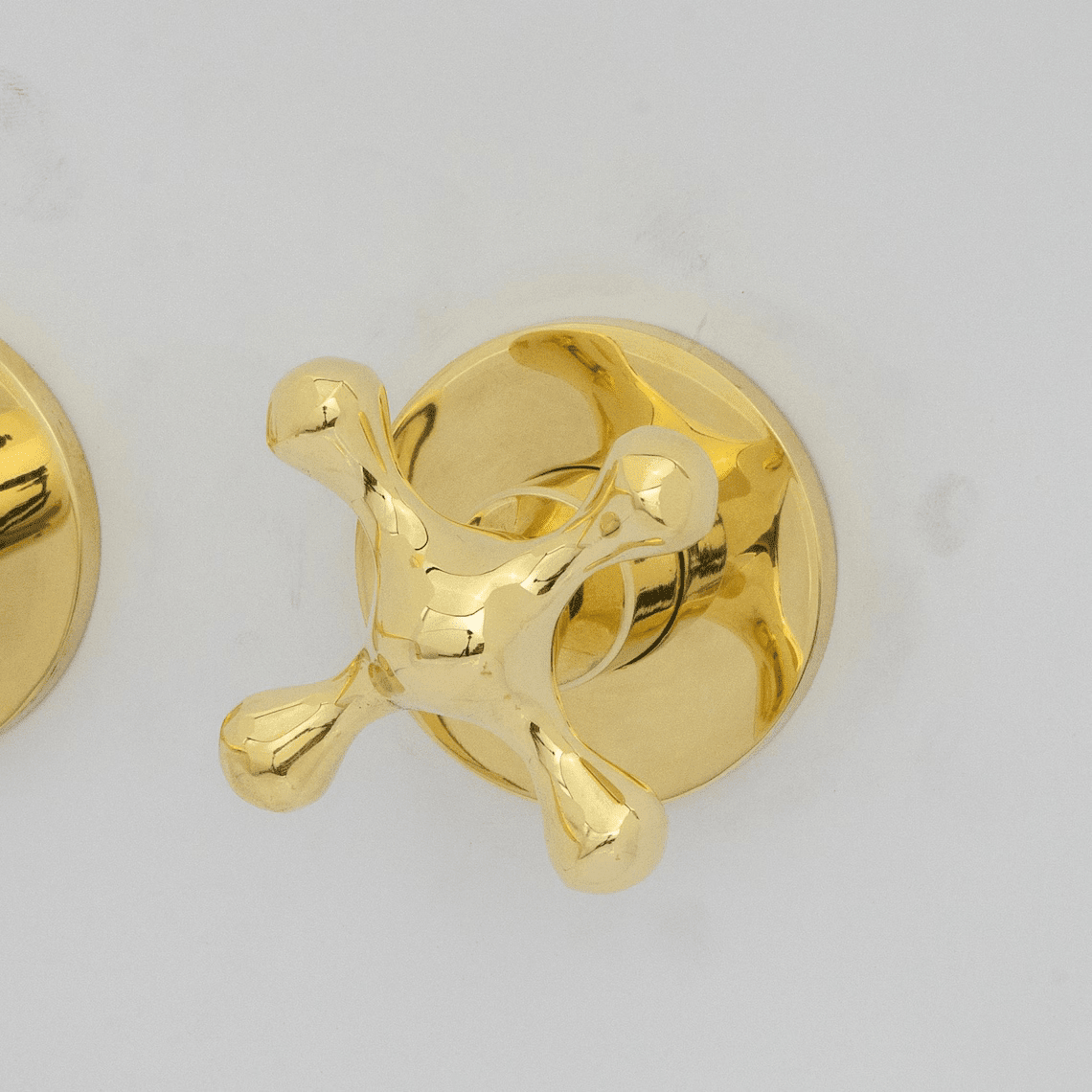 Unlacquered Brass Bathroom Faucet - Antique Brass Wall Mount Faucet - BRASSDORIA