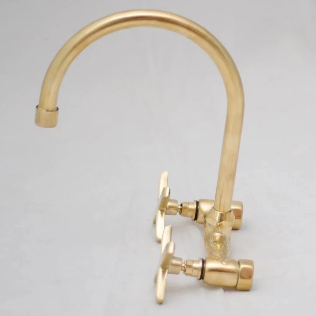 Unlacquered Brass Bathroom Faucet - Bathroom Sink Faucet - BRASSDORIA