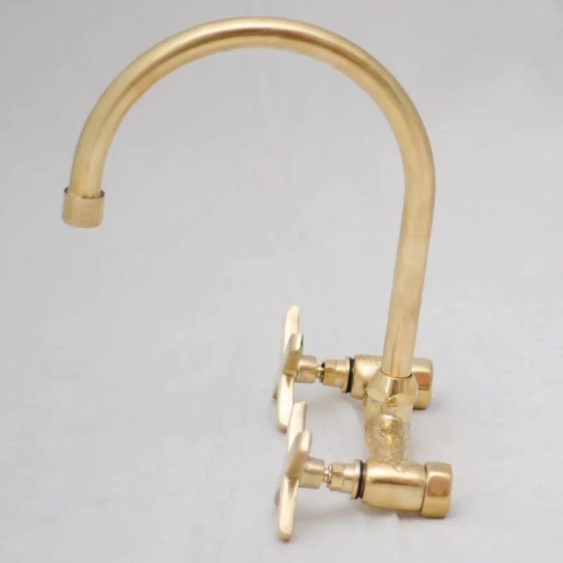 Unlacquered Brass Bathroom Faucet - Bathroom Sink Faucet - BRASSDORIA
