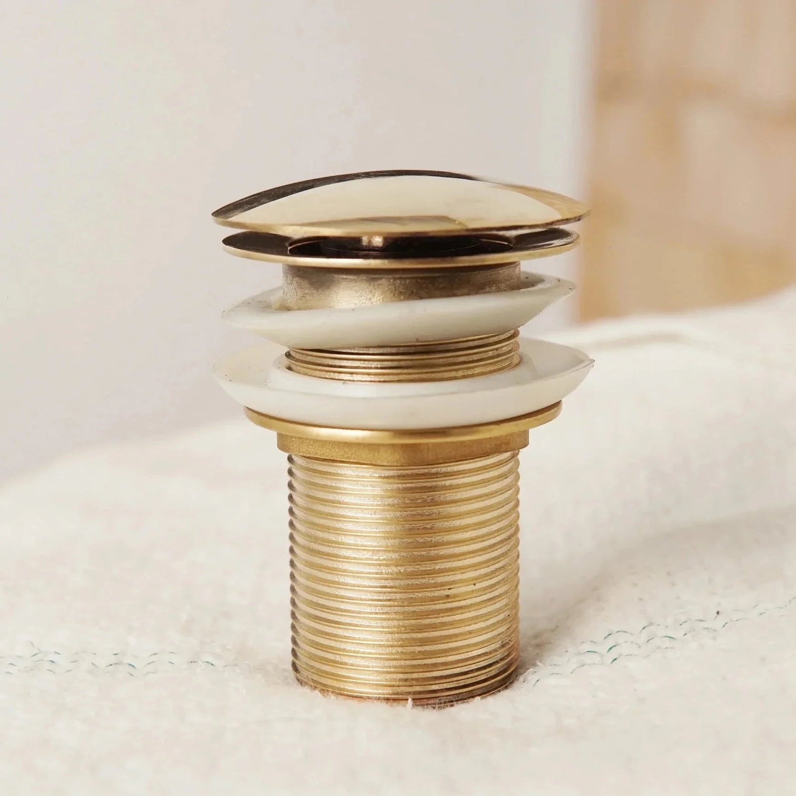 Unlacquered Brass Bathroom Sink Drain, Basin Sink Stopper, Pop up Drain - BRASSDORIA