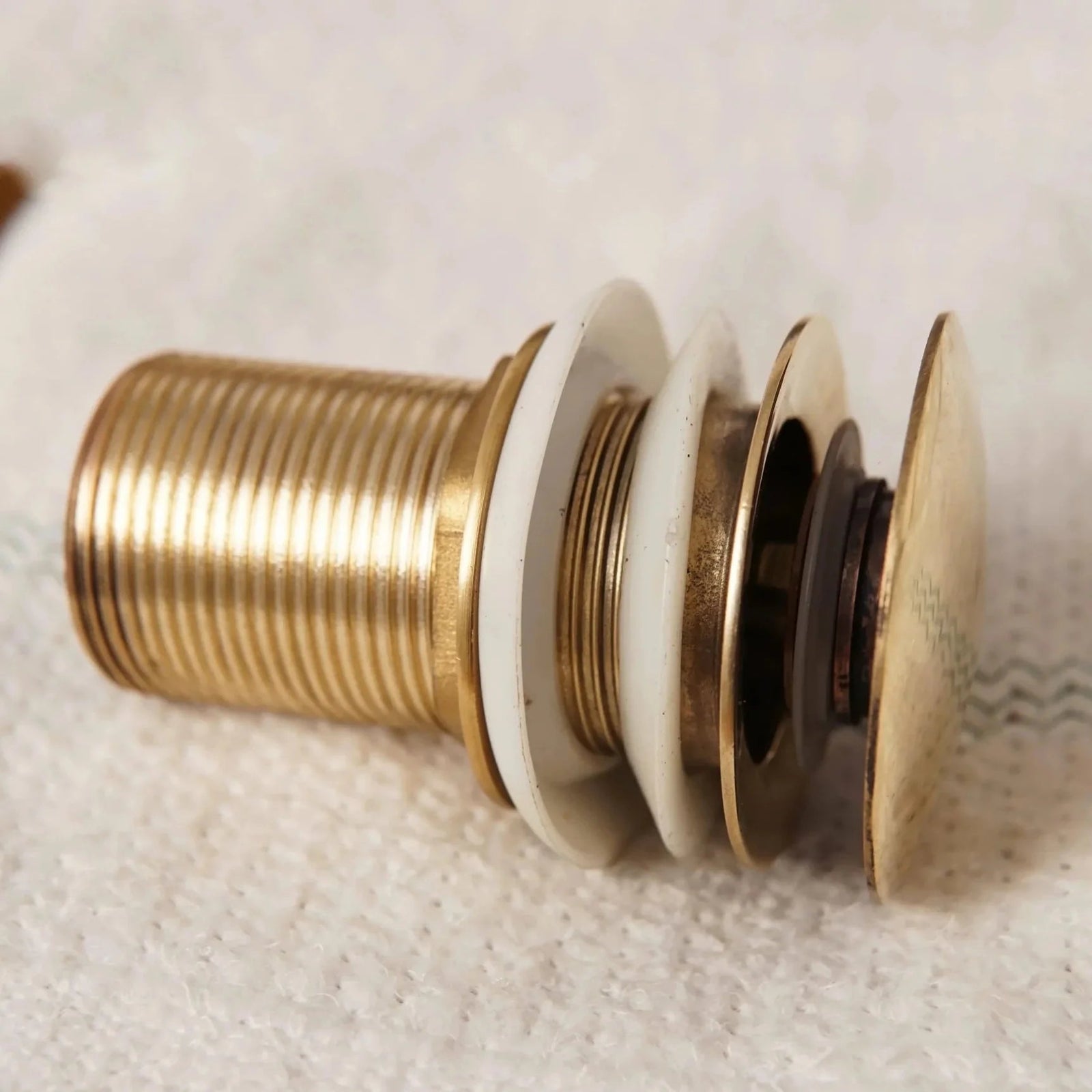Unlacquered Brass Bathroom Sink Drain, Basin Sink Stopper, Pop up Drain - BRASSDORIA