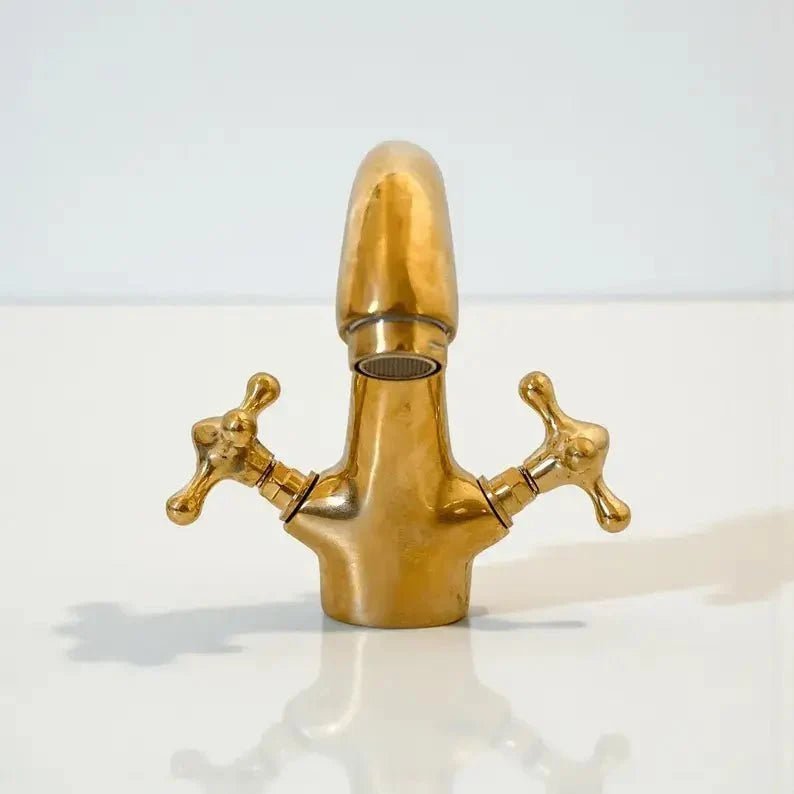 Unlacquered Brass Bathroom Vanity Faucet - BRASSDORIA