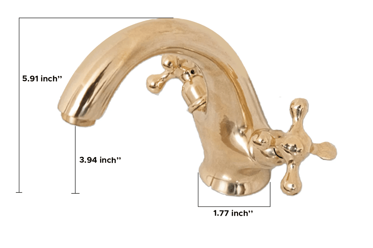 Unlacquered Brass Bathroom Vanity Faucet - BRASSDORIA