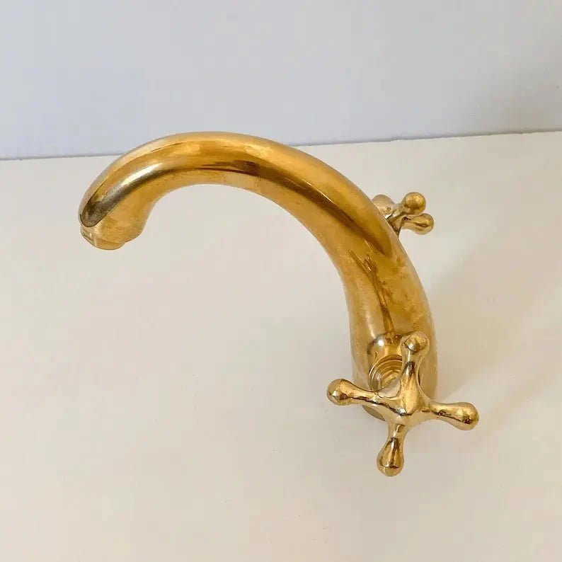 Unlacquered Brass Bathroom Vanity Faucet - BRASSDORIA