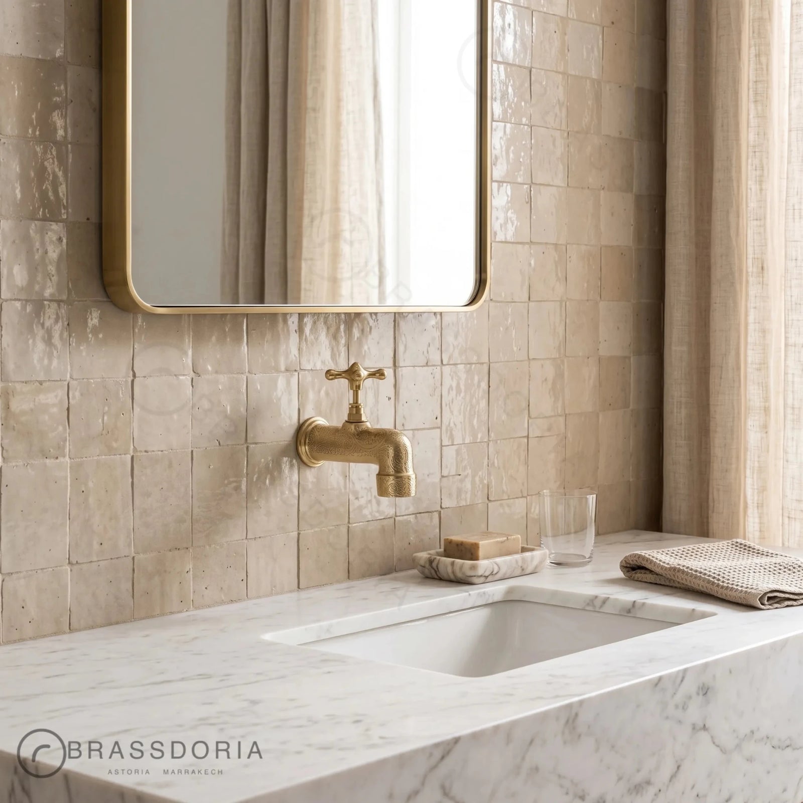 Unlacquered Brass Bathroom Vanity Tap – Wall Mount Garden Spigot - BRASSDORIA