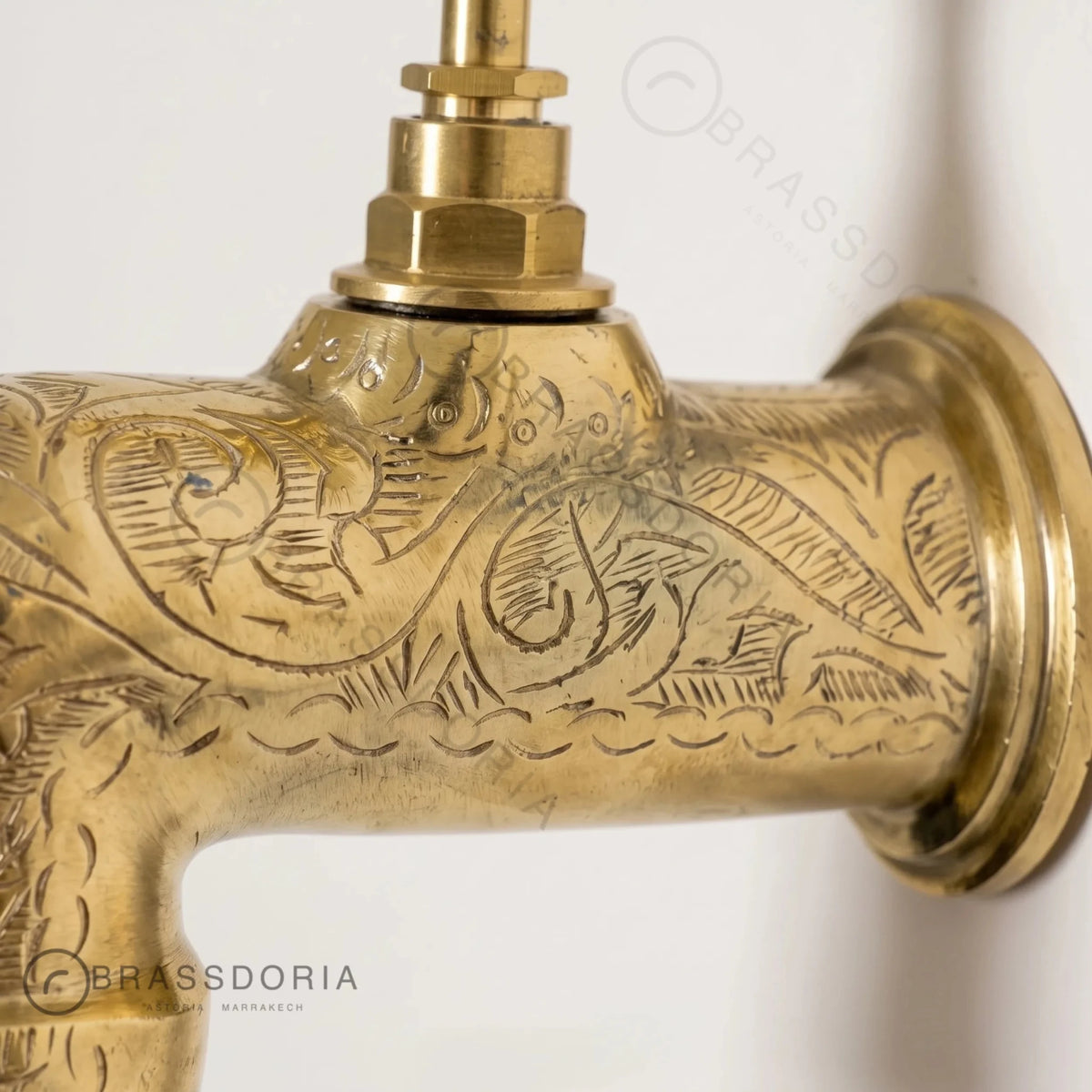 Unlacquered Brass Bathroom Vanity Tap – Wall Mount Garden Spigot - BRASSDORIA